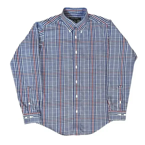 Brooks Brothers Preppy Button Down Shirt Boys Medium Blue Red Plaid Long Sleeve - Picture 8 of 8